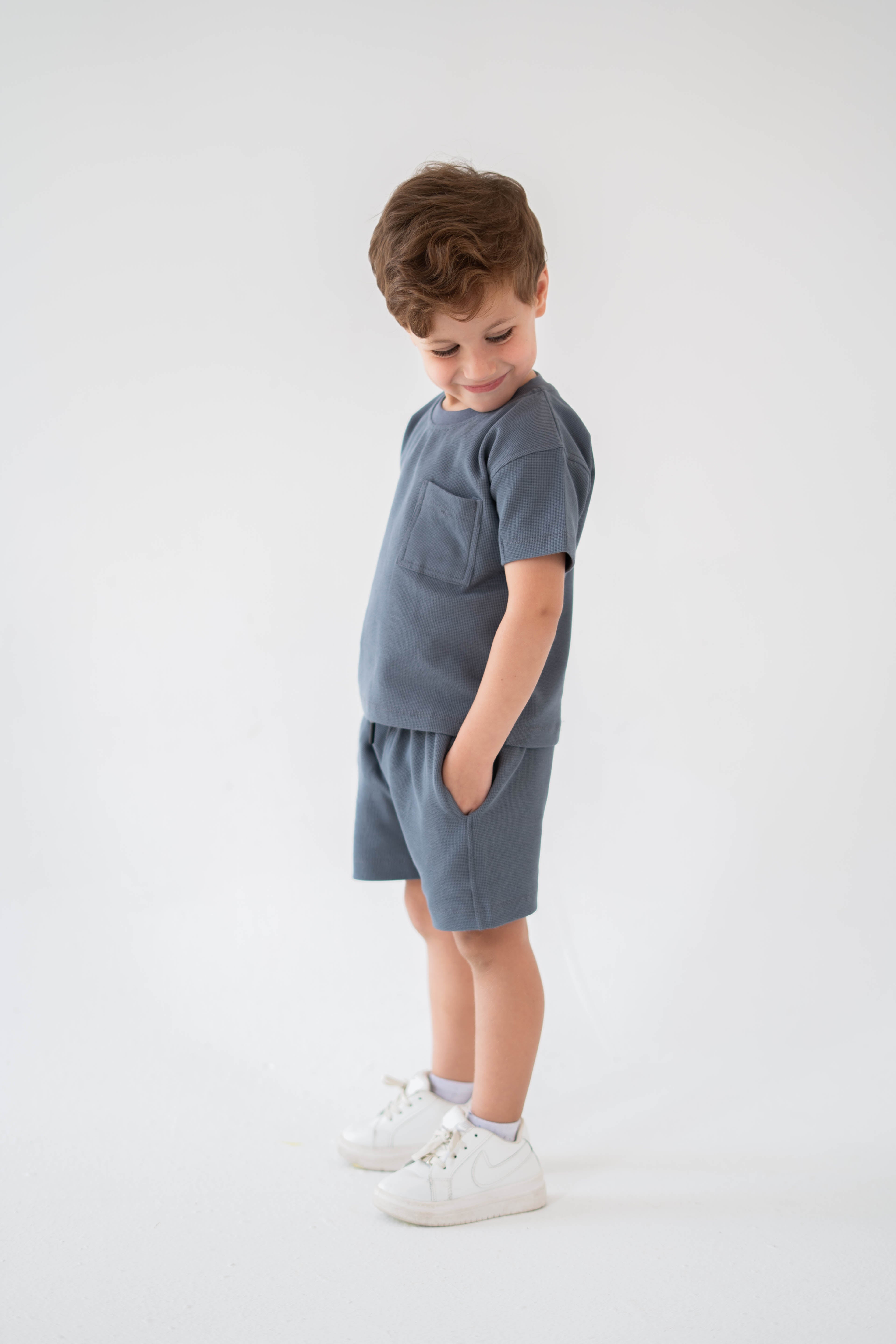 Blue-Gray Waffle Set