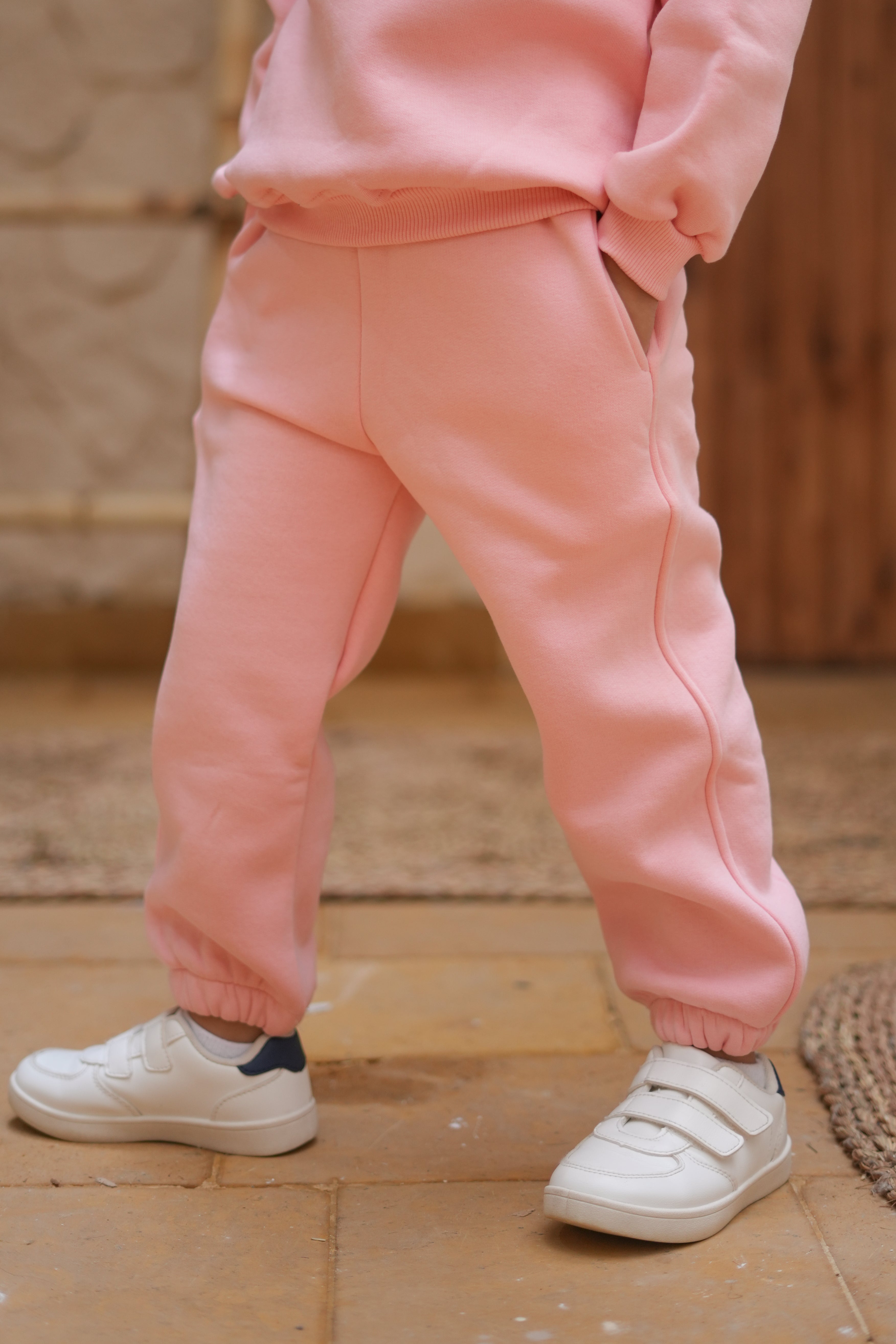 Pink Cotton Fleece Pants